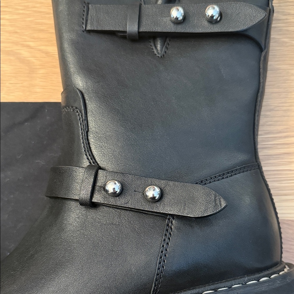 Rag & Bone Black Ankle Boots with Strap Detail - Picture 7 of 8